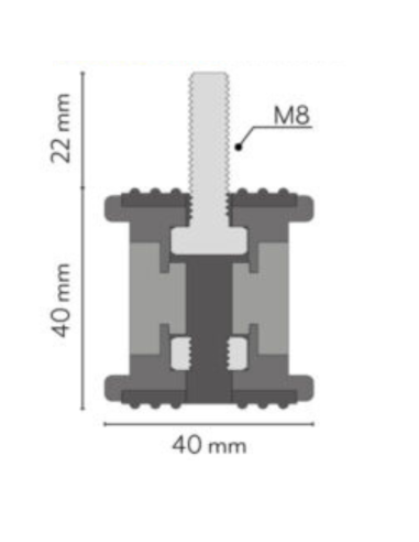Amortiguador suelo unidad exterior (4 uds) medidas